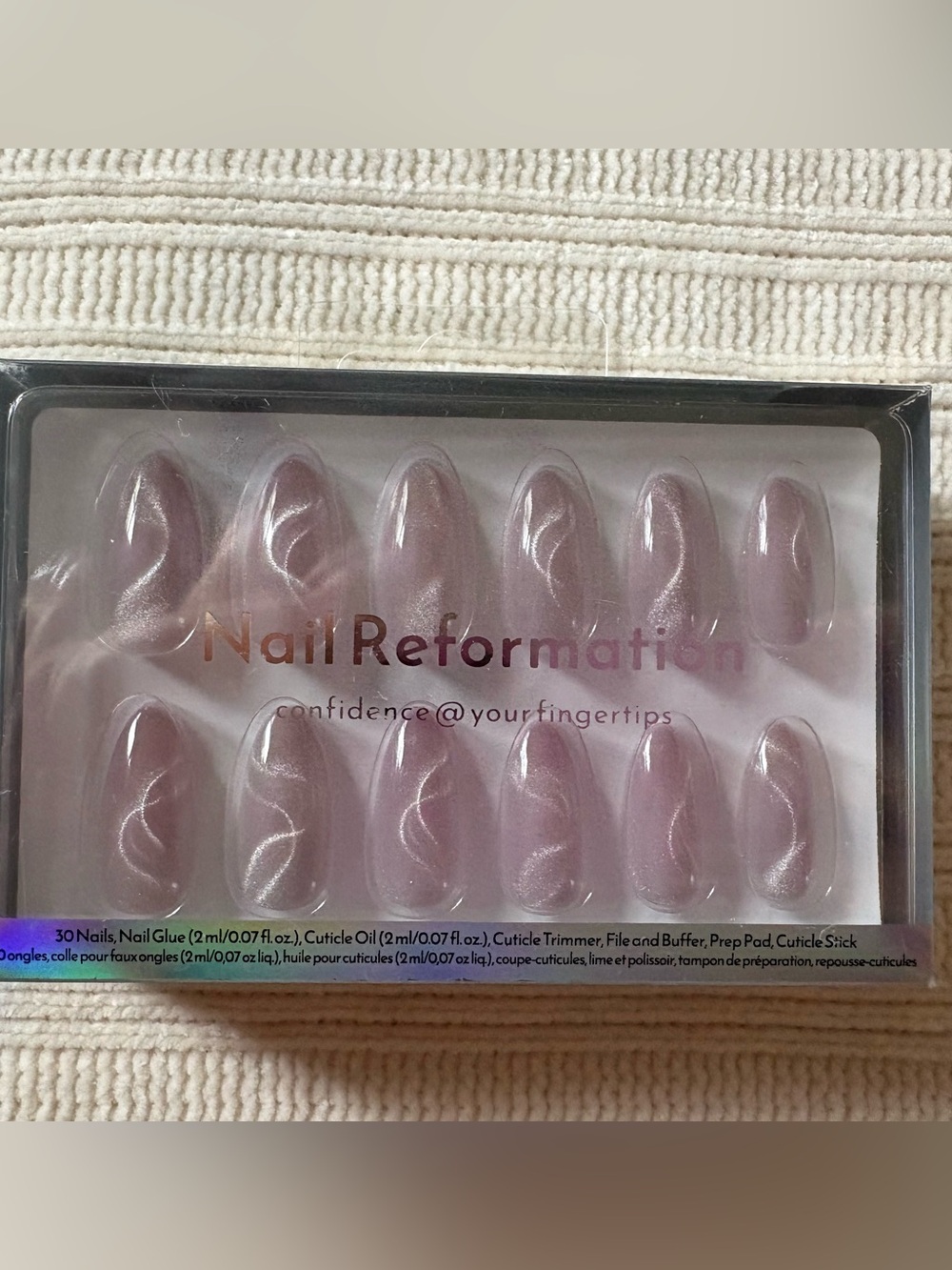 Nail Reformation Sheer Swirl-Pink Press-On Nails